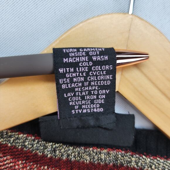 Hooked Up by IOT Sweater Women MEDIUM Cardigan Black Aztec Southwestern Boho - Picture 14 of 14